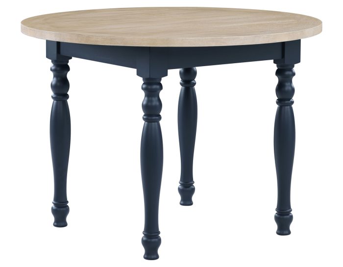 Darcy 42″ Round Dinning Table & Chairs, Midnight Blue and Natural Finish