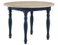 Darcy 42″ Round Dinning Table & Chairs, Midnight Blue and Natural Finish