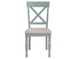 Darcy 42″ Round Dining Table & Chairs, Mint Green and Washed Linen Finish