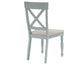 Darcy 42″ Round Dining Table & Chairs, Mint Green and Washed Linen Finish