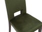 Evan 78-96-inch Table with Green Velvet Chairs