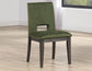 Evan 78-96-inch Table with Green Velvet Chairs