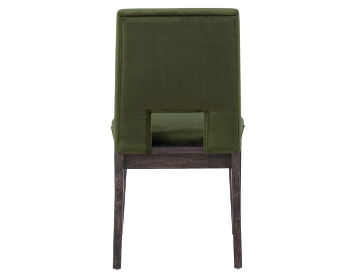 Evan 78-96-inch Table with Green Velvet Chairs