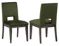 Evan 78-96-inch Table with Green Velvet Chairs