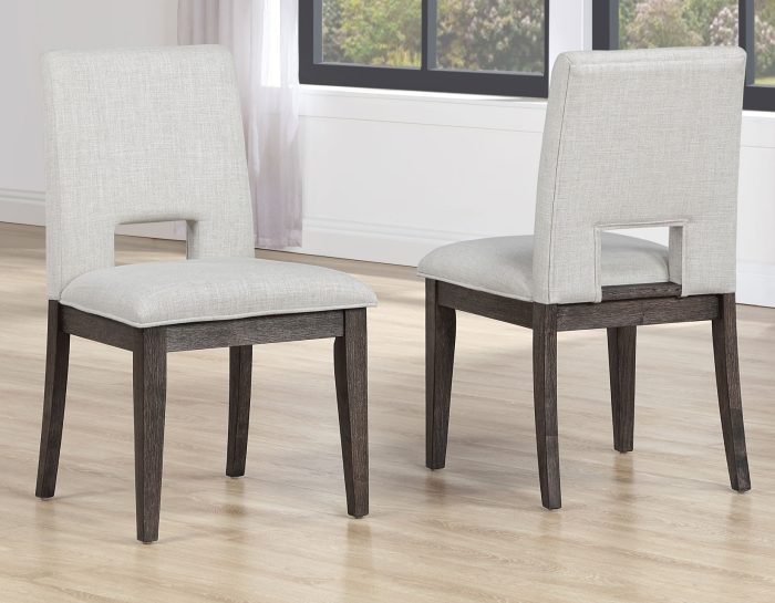 Evan 78-96-inch Dining with Eggshell Linen-Look Side Chairs
