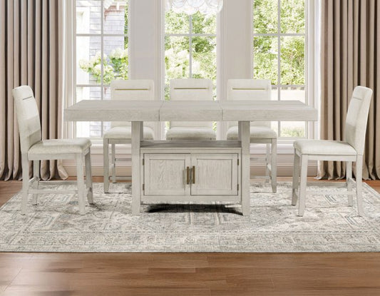 Garland Counter Dining Table & Chairs, Greige Finish (60-80" Counter Table with 20" Leaf)