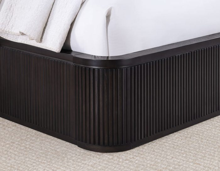 Henry Reeded Queen Bed-King Bed-Chest-Nightstand-Dresser-Mirror Espresso Finish