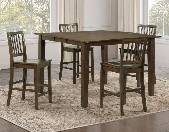 Joplin 5-Piece Counter Dining Set, Walnut Finish