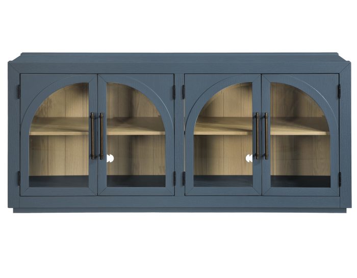 Magnolia Cathedral Doored Server, Dusty Blue Finish