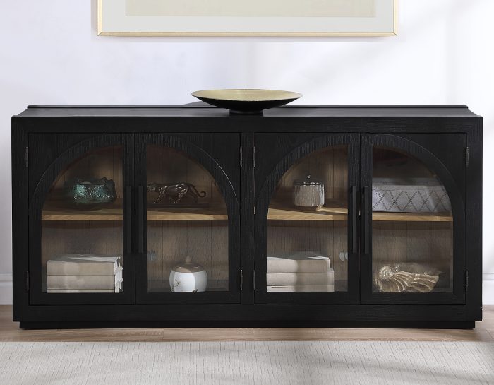 Magnolia Cathedral Doored Server/TV Stand, Black