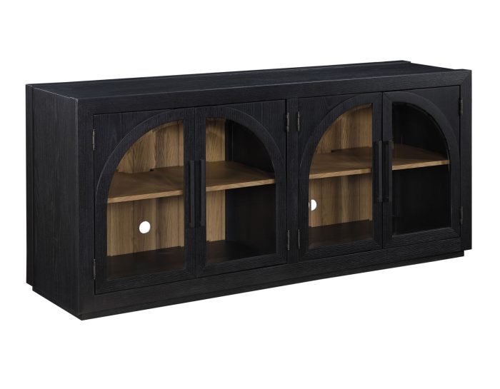 Magnolia Cathedral Doored Server/TV Stand, Black