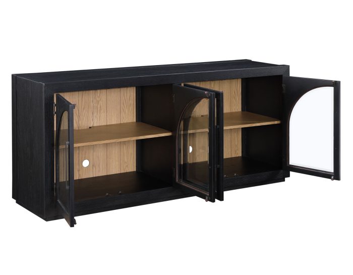 Magnolia Cathedral Doored Server/TV Stand, Black