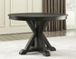 Rylie Game Dining Table & Chairs, Black Finish (48-inch Round Table Top)