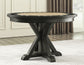 Rylie Game Dining Table & Chairs, Black Finish (48-inch Round Table Top)