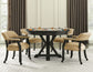 Rylie Game Dining Table & Chairs, Black Finish (48-inch Round Table Top)