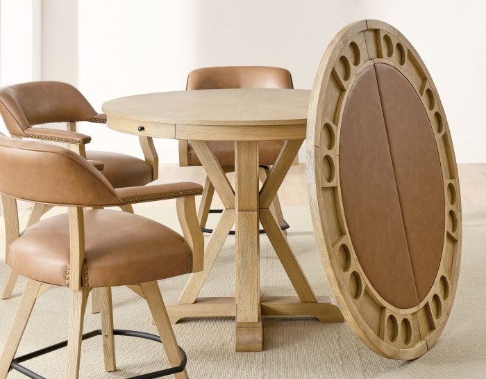 Rylie Gamet Counter Table & Counter Chairs, Natural Finish