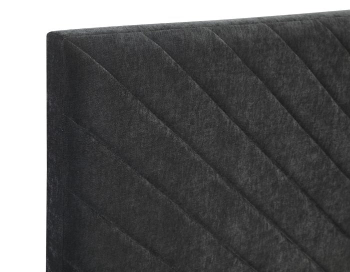 Tara Queen/Full Chevron Dark Gray Headboard
