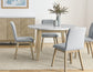 Vida 48″ Round White Marble Dining Table & Chairs
