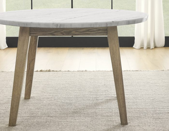 Vida 48″ Round White Marble Dining Table & Chairs