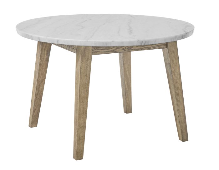 Vida 48″ Round White Marble Dining Table & Chairs