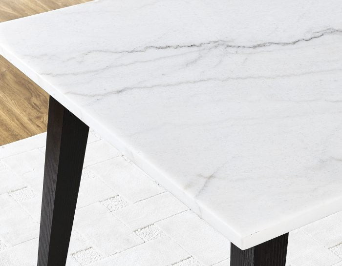 Vida White Marble Dining Table-Chairs-Bench (72 x 40 Table top size)
