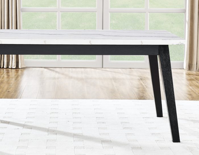 Vida White Marble Dining Table-Chairs-Bench (72 x 40 Table top size)