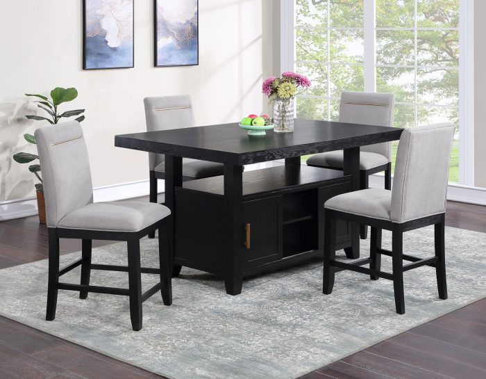 Yves Storage Counter Dining Table & Counter Chairs