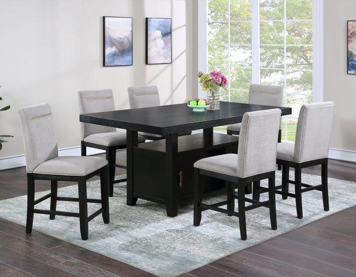 Yves Storage Counter Dining Table & Counter Chairs