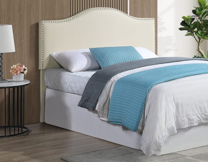 Zoe Queen/Full Cream Vegan Leather Headboard