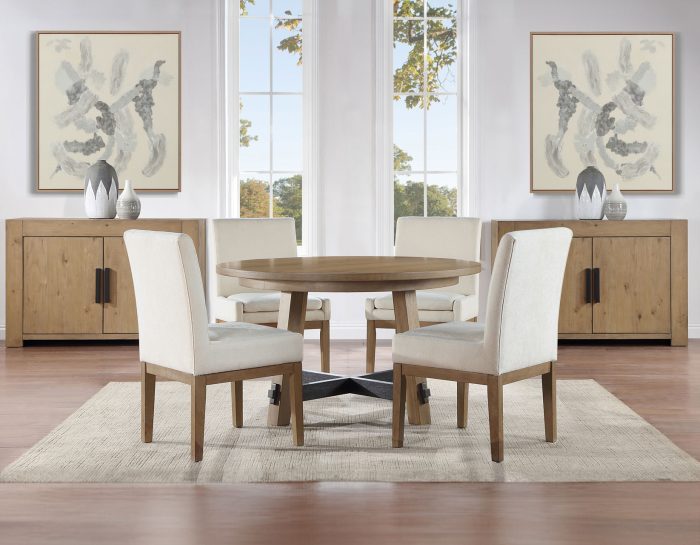Aubrey 54″ Round Dining Table-Chairs-Driftwood