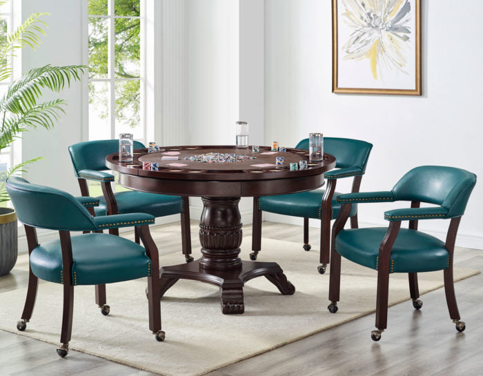 Tournament Game Table and Chairs, Teal