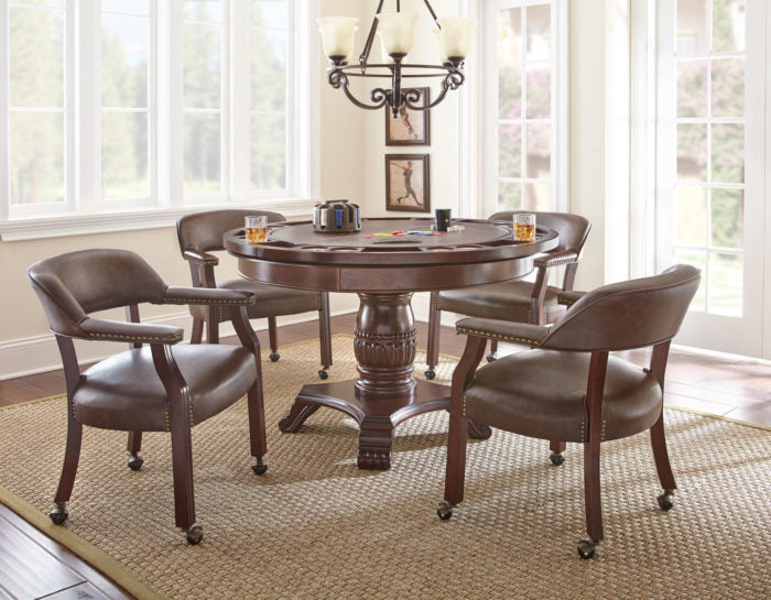 Tournament, Game Table and Chairs, Brown