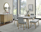 Vida 6-Piece White Marble Dining Set