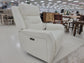 Off-White Top Grain Leather Dual Power Reclining Sofa & Loveseat with USB Port