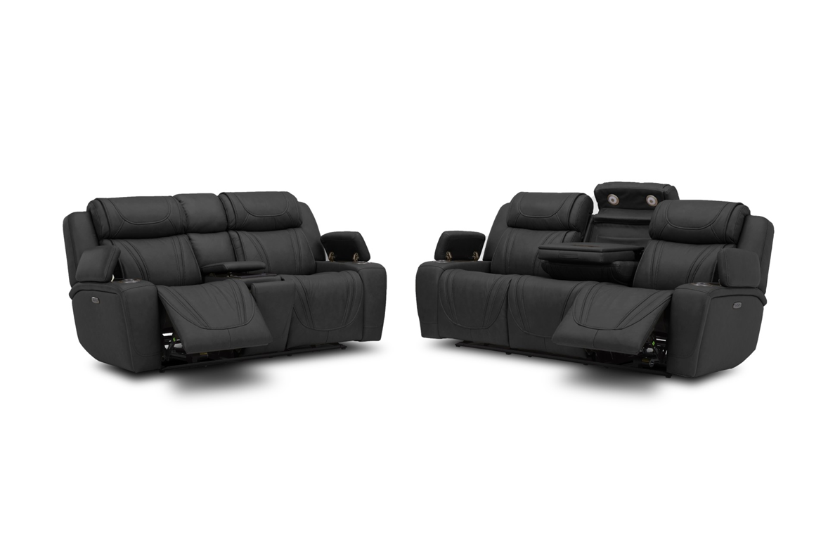 6155 Black Dual Power Sofa-Loveseat-Recliner