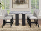 Artemis 5-piece 54″ Square Gray Marble Counter Table with  Gray Chenille Counter Chairs