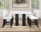 Artemis 54″ Square White Marble Counter Table with  Artemis White Vegan Leather Counter Chairs
