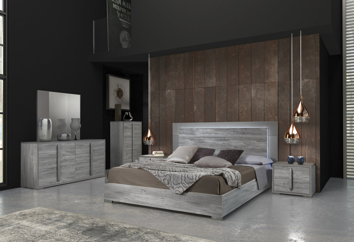 Evelyn Queen Bed-King Bed-Dresser-Mirror-Chest-Nightstand