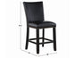 Artemis 54″ Square Gray Marble Counter Table with  Artemis Black Vegan Leather Counter Chairs