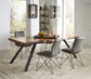 Reese Live Edge Solid Wood Metal Leg Dining Bench In Natural Acacia