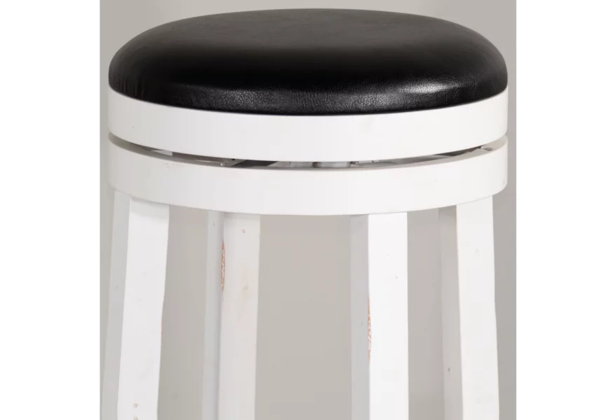 Carriage House Swivel Barstool With Back & Cushion Seat