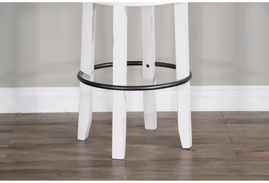 Carriage House Swivel Barstool With Back & Cushion Seat