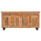 Mango wood mobile storage cabinet