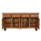 Mango wood mobile storage cabinet